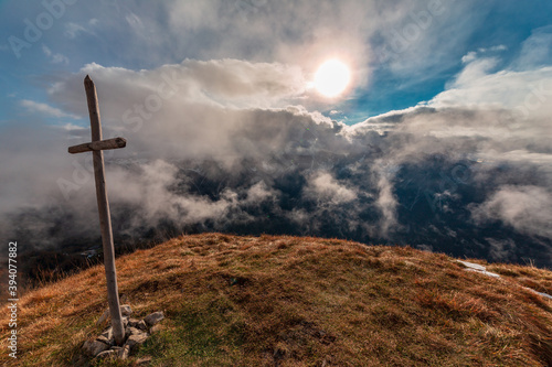 Trekking in a cloudly autumn day in the Dolomiti Friulane, Friuli-Venezia Giulia