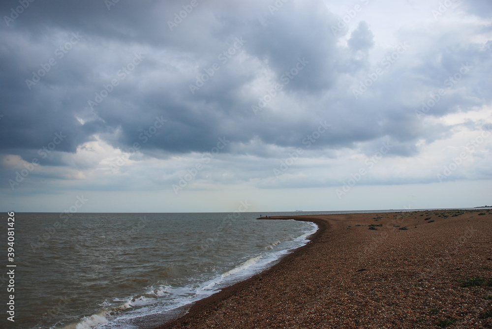 The isolated hamlet of Shingle Street on the Suffolk coast, UK