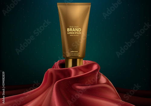 gold cosmetic luxury realistic body cream