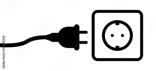 Electricity outlet socket power plug vector illustration icon