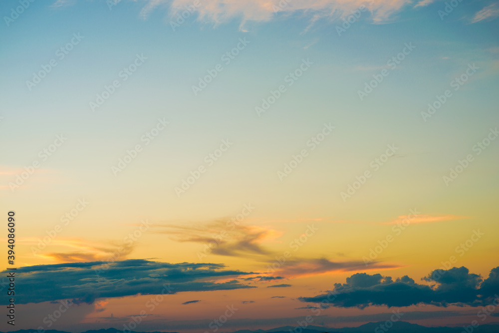 Beautiful nature background colorful sky with cloud before sunset