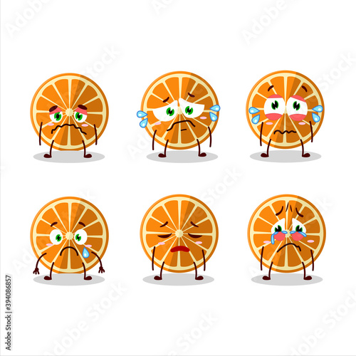 New orange cartoon character with sad expression