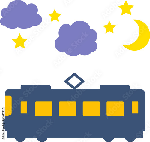 夜空の下を走る列車
