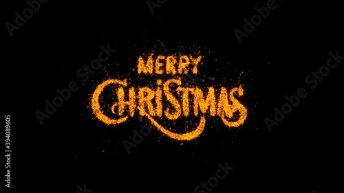 Merry Christmas Typography Animation with PNG Alpha  Backgroung