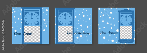 Social media post templates for digital marketing and sales promotion on christmas, black friday and new year. fashion advertising. Offer social media banners. vector photo frame mockup illustration