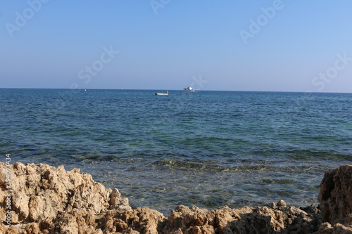 boat on the Mediterranean sea Cyprus © subbot