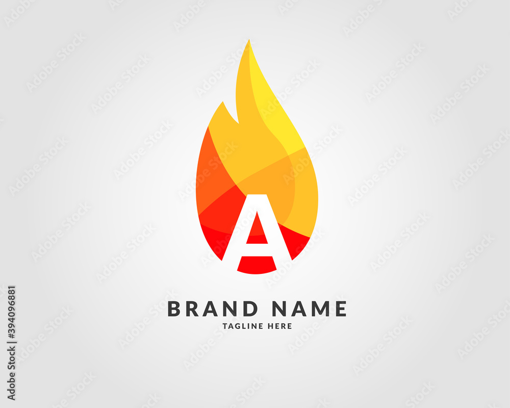 letter A modern flame trendy bright logo design for creative and energic company letter A modern flame trendy bright logo design for creative and energic company