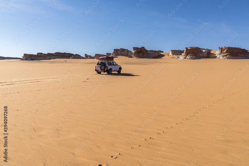 Main road in the sahara desert, Chad	