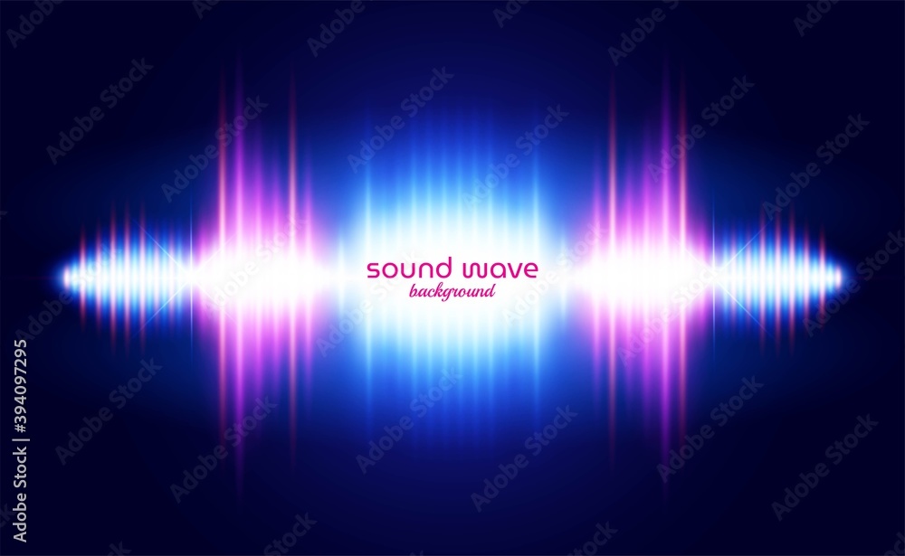 Fototapeta premium Sound Wave Background with Vibrant Neon Light