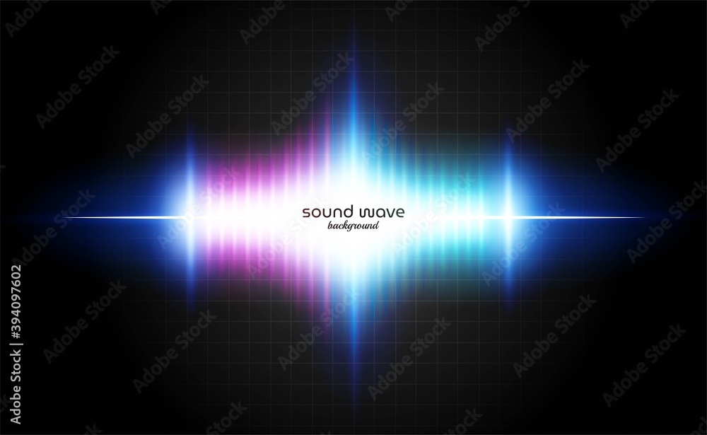 Fototapeta premium Sound Wave Background with Vibrant Neon Light