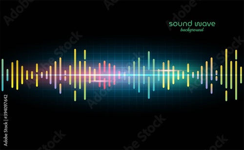 Futuristic Sound Wave Background with Colorful Line