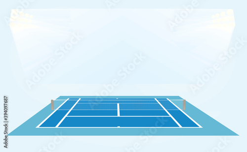 Blue tennis court. vector illustration