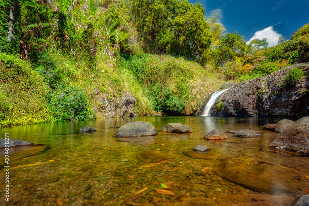 Cascade des Délices. Place for picnics and family walks in the east of Reunion Island