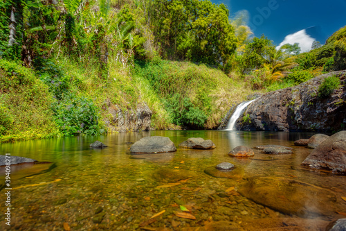 Cascade des Délices. Place for picnics and family walks in the east of Reunion Island