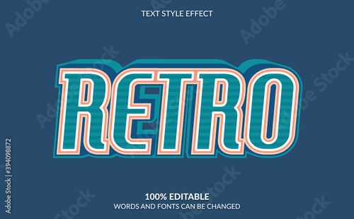Editable Text Effect Retro Text Style