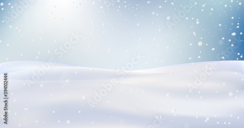 Snow landscape, Christmas wallpaper. © elialady