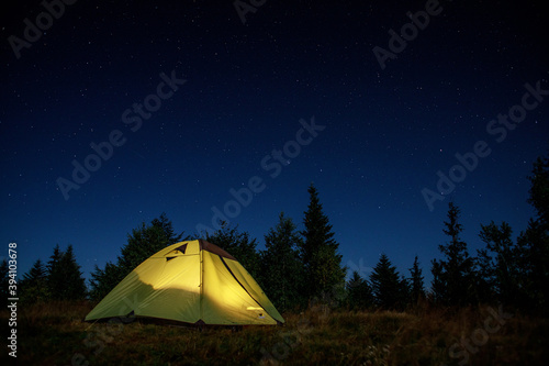 Night sky over the mountains