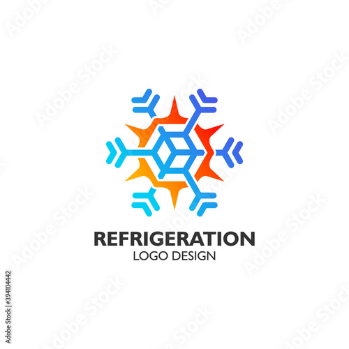 fire and ice for refrigeration logo design
