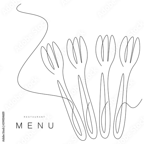 Menu restaurant background with forks. Vector illustration
