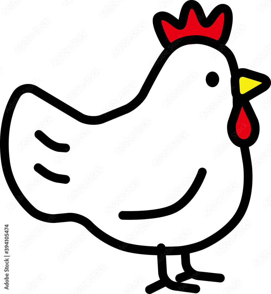 丸みを帯びたシルエットにわとり横向き Stock Vector Adobe Stock