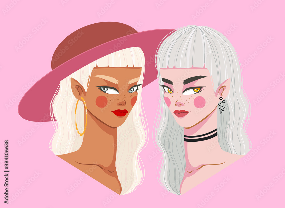 Portrait of a Beautiful Woman In Vector Illustration Portrait of a Beautiful Woman In Vector Illustration