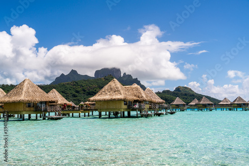 tropical paradise island with luxury bungalow in bora bora lagoon resort
