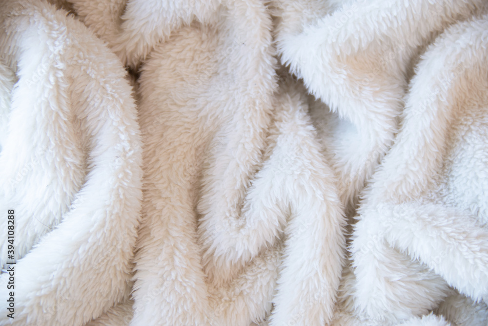 暖かいボアの毛布の背景 白 オフホワイト Stock Photo Adobe Stock