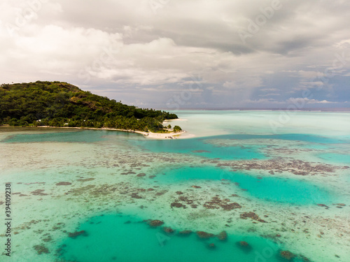 lagoon beach in reef island polynesia 