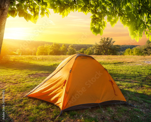 Tent near forest