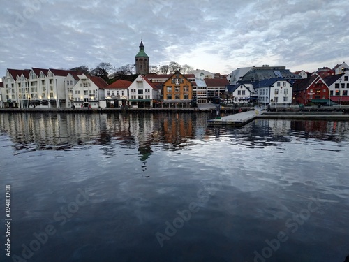 Stavanger, Norway - November 05, 2019: view on the city streets near cruise ship bay at autumn © STUDIO MELANGE