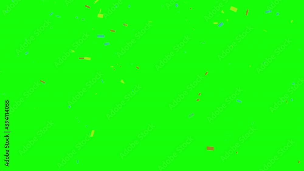 Colourful falling confetti down on green screen background, 4K greeting animation Colourful falling confetti down on green screen background, 4K greeting animation