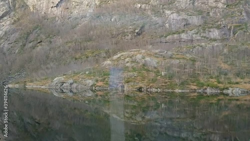 View on the fjords near Byrkjedal at autumn, Norway photo
