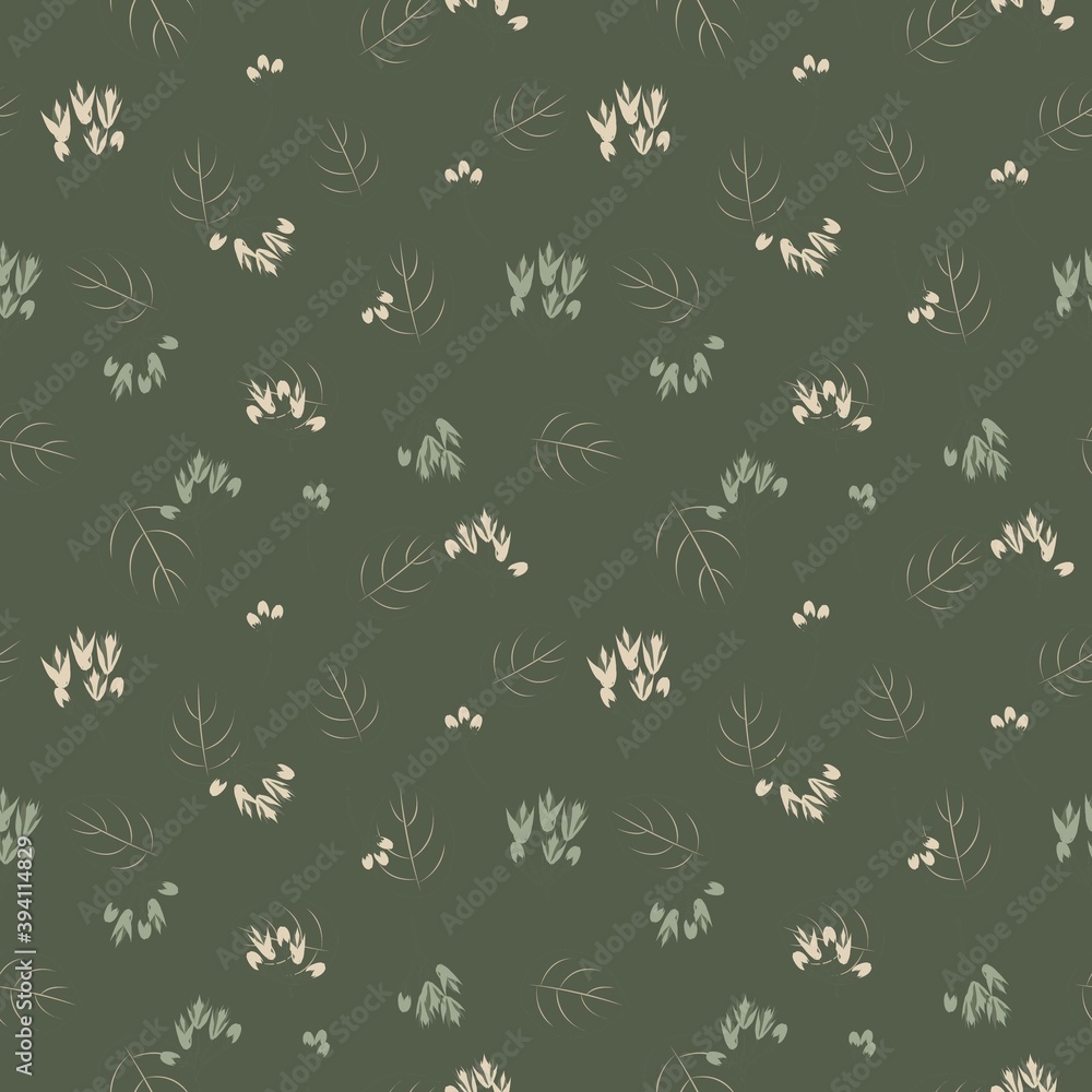 Green Botanical Floral Seamless Pattern Background Green Botanical Floral Seamless Pattern Background