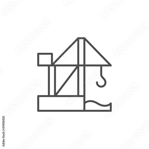 Harbor crane line outline icon