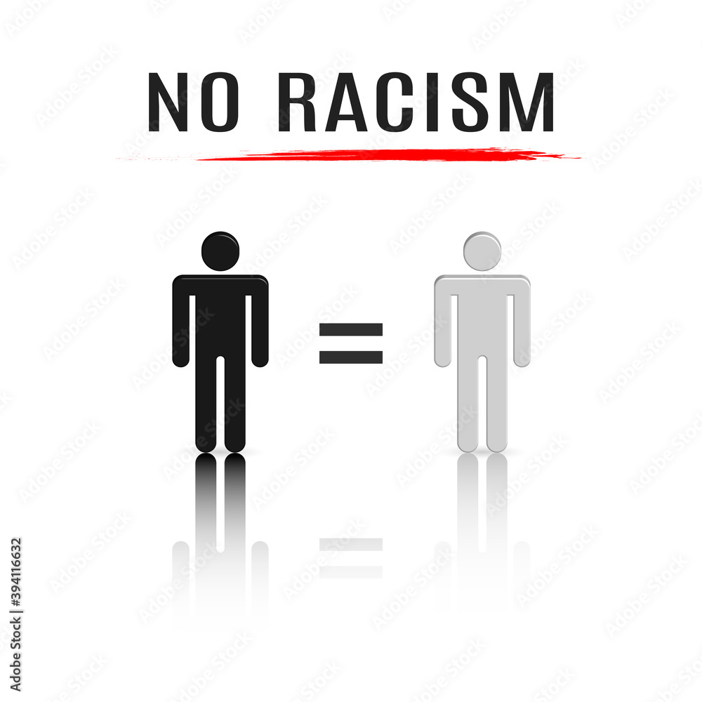 3D stick figures, racism concept, vector illustration. 3D stick figures, racism concept, vector illustration.