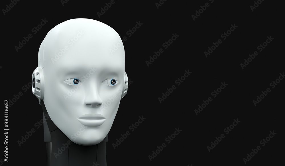 tête de robot humanoïde - rendu 3D tête de robot humanoïde - rendu 3D