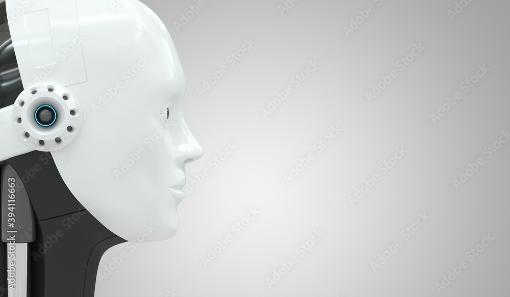 tête de robot humanoïde - rendu 3D tête de robot humanoïde - rendu 3D