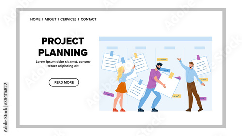 Project Planning And Team Working Strategy Vector