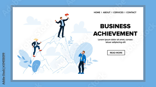 Business Achievement Strategy And Stages Vector Illustration