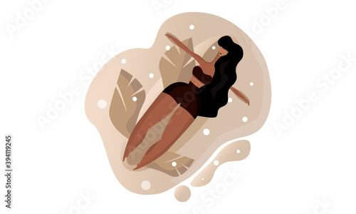 Girl laying under snow