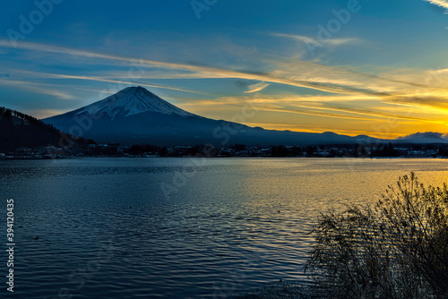 Mount Fuji from Kawakuchiko  Japan  peaceful