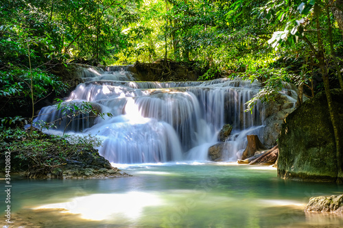 Fototapeta Naklejka Na Ścianę i Meble -  Erawan Waterfall in National Park, Thailand
