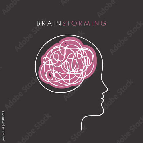 abstract male head brain strorming concept vector illustration EPS10