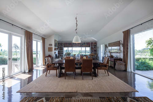 Dining room of luxurious country manor house
