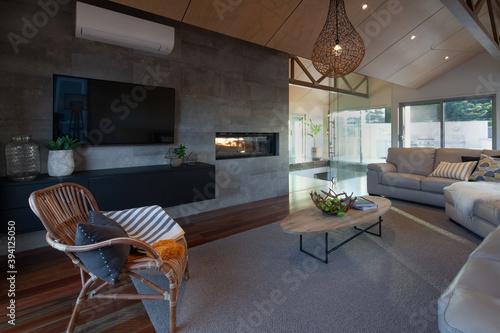 Luxury living space in contemporary architect designed home