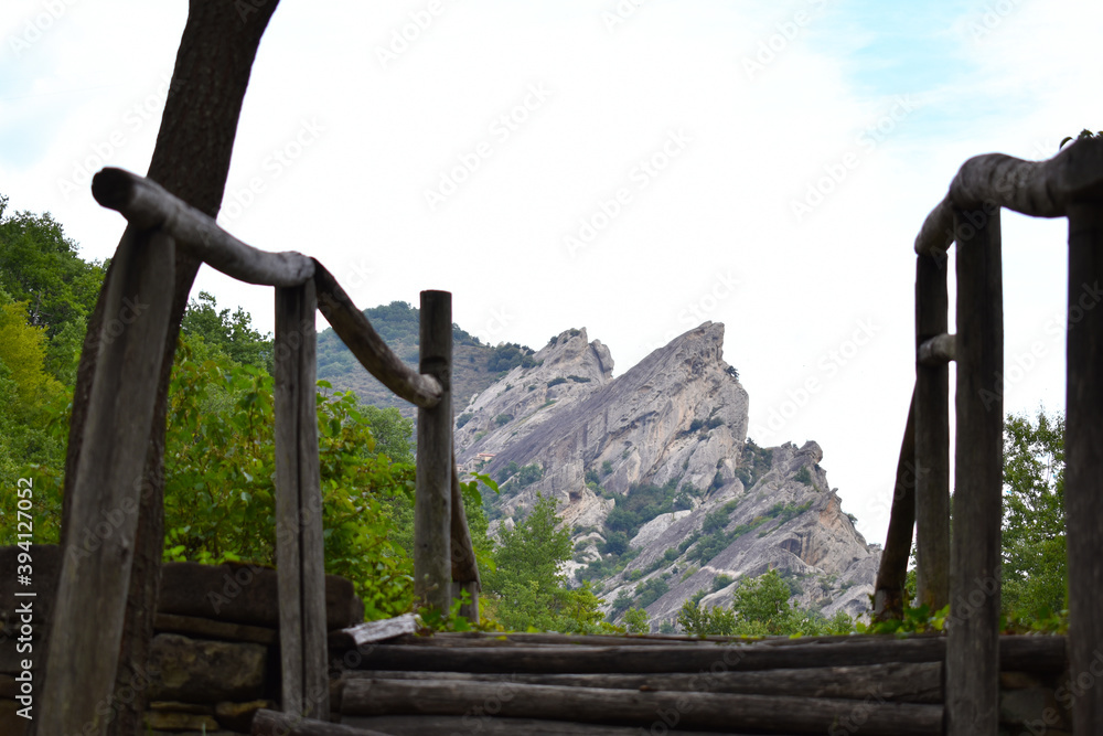 Naklejka premium fence on mountain