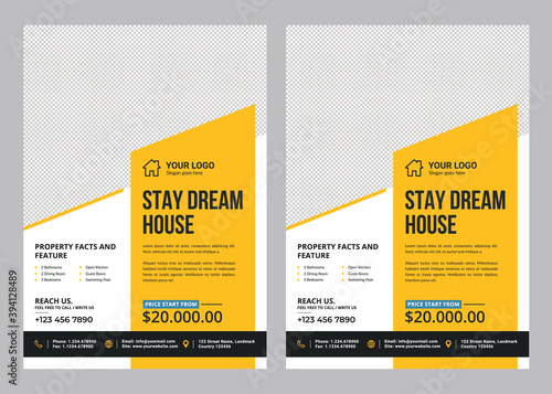 Vector illustration, a Real Estate Flyer template can be used for all your needs, suitable for all property-related businesses