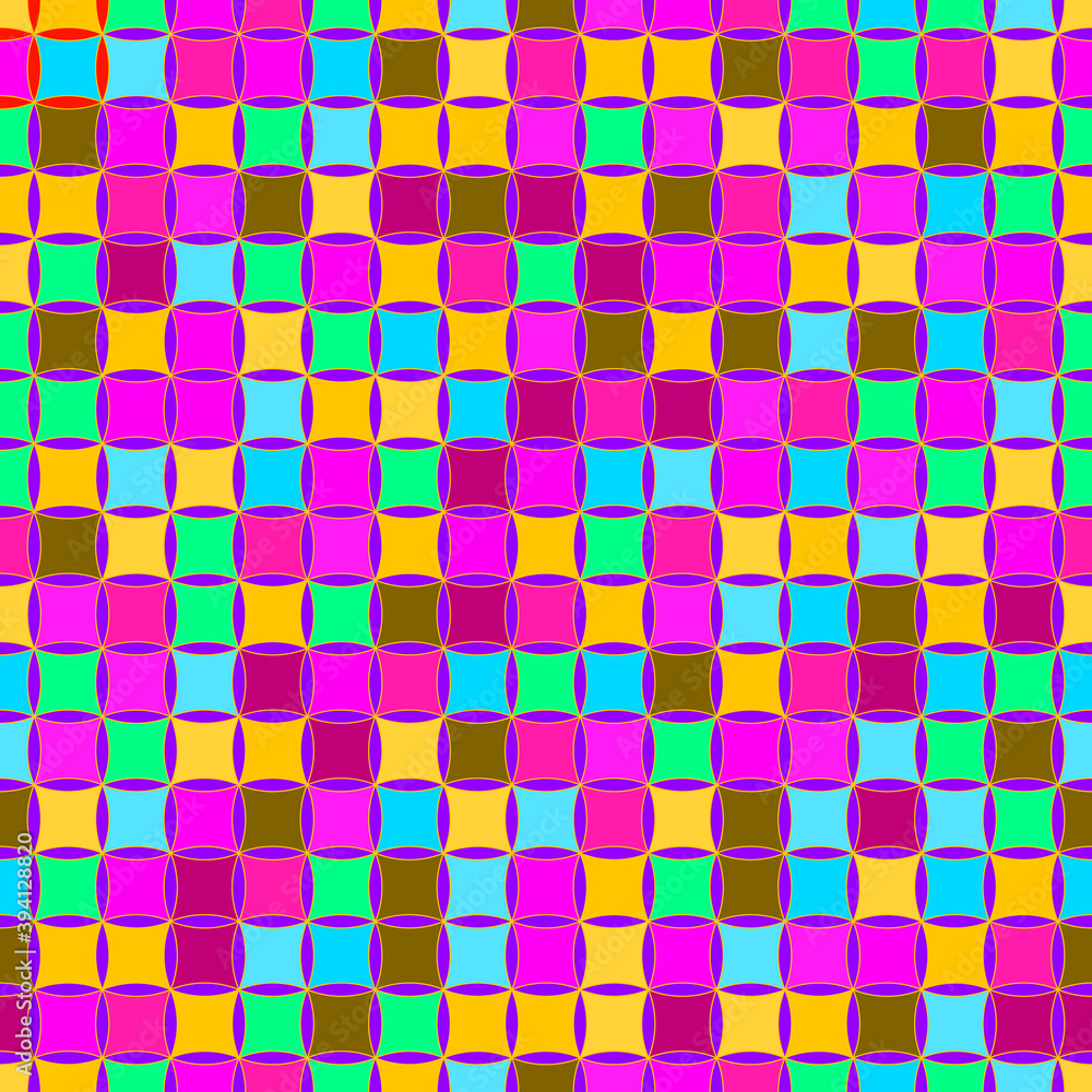 Seamless, Vector Abstract Image from A Mosaic of Randomly Arranged Squares in Yellow-Pink Color. Application in Design Possible Seamless, Vector Abstract Image from A Mosaic of Randomly Arranged Squares in Yellow-Pink Color. Application in Design Possible