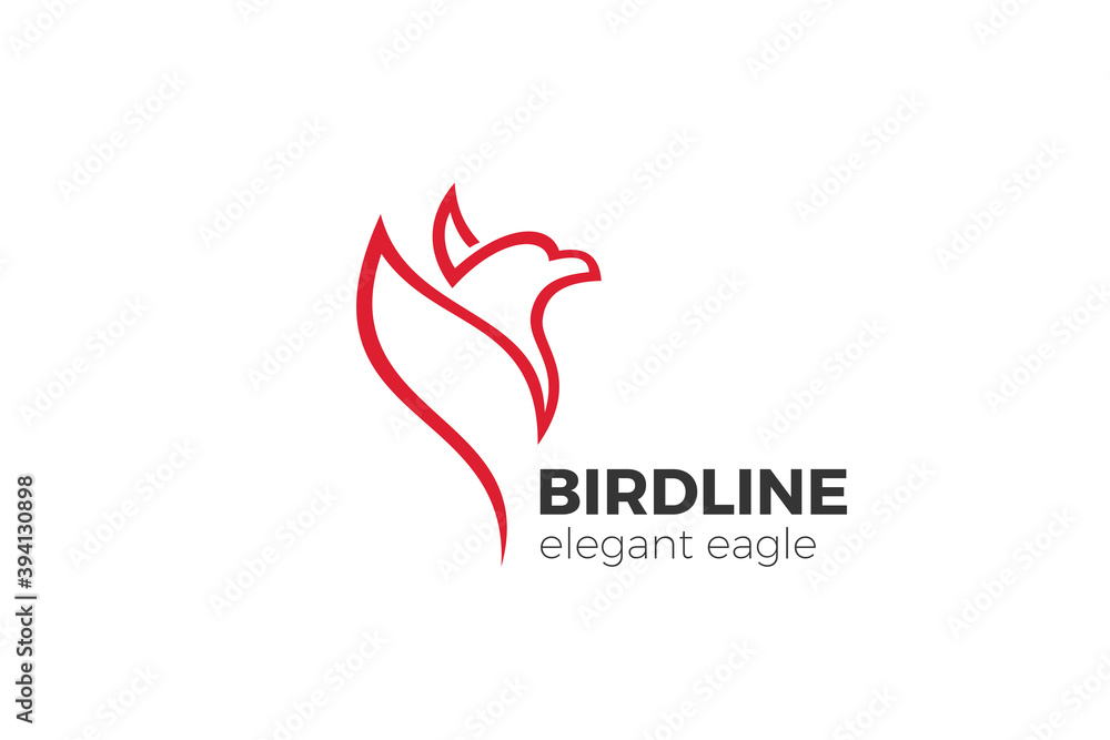 Bird Flying Wings Logo Abstract design vector template Elegant style. Eagle Falcon Rised wings Linear silhouette Logotype concept icon. Bird Flying Wings Logo Abstract design vector template Elegant style. Eagle Falcon Rised wings Linear silhouette Logotype concept icon.