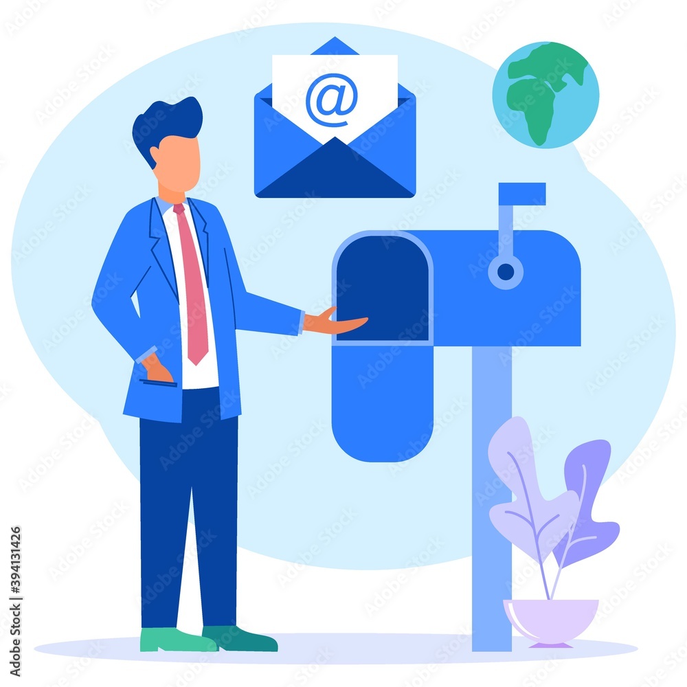 Illustration vector graphic cartoon character of email services Illustration vector graphic cartoon character of email services